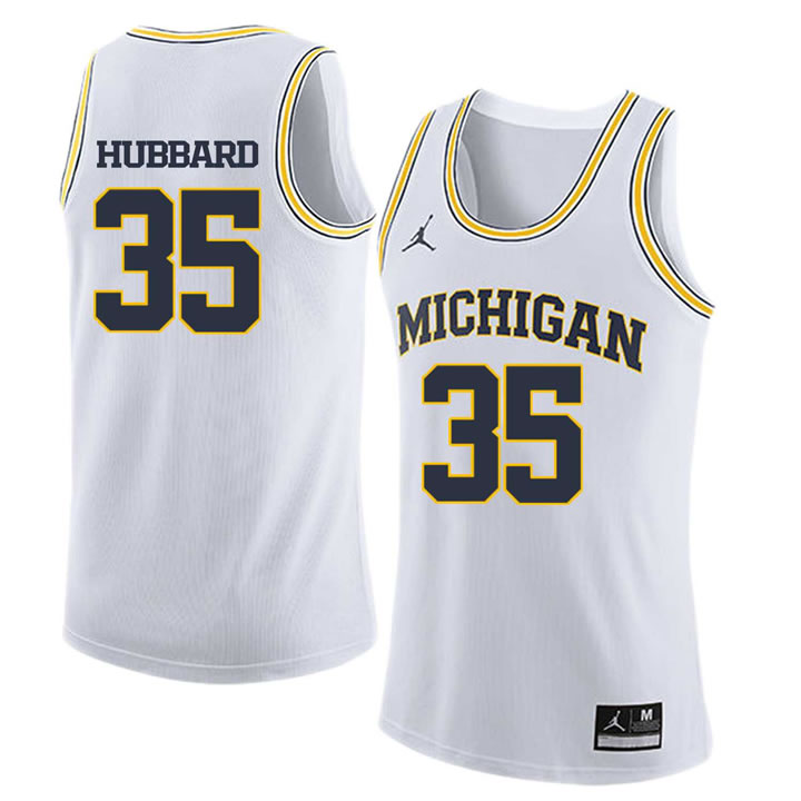 University of Michigan 35 Phil Hubbard White College Basketball Jersey Dzhi